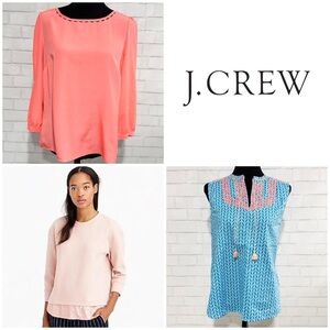 3pc J.Crew Tops Bundle - Medium/8 - Blue, Coral, Blush Pink